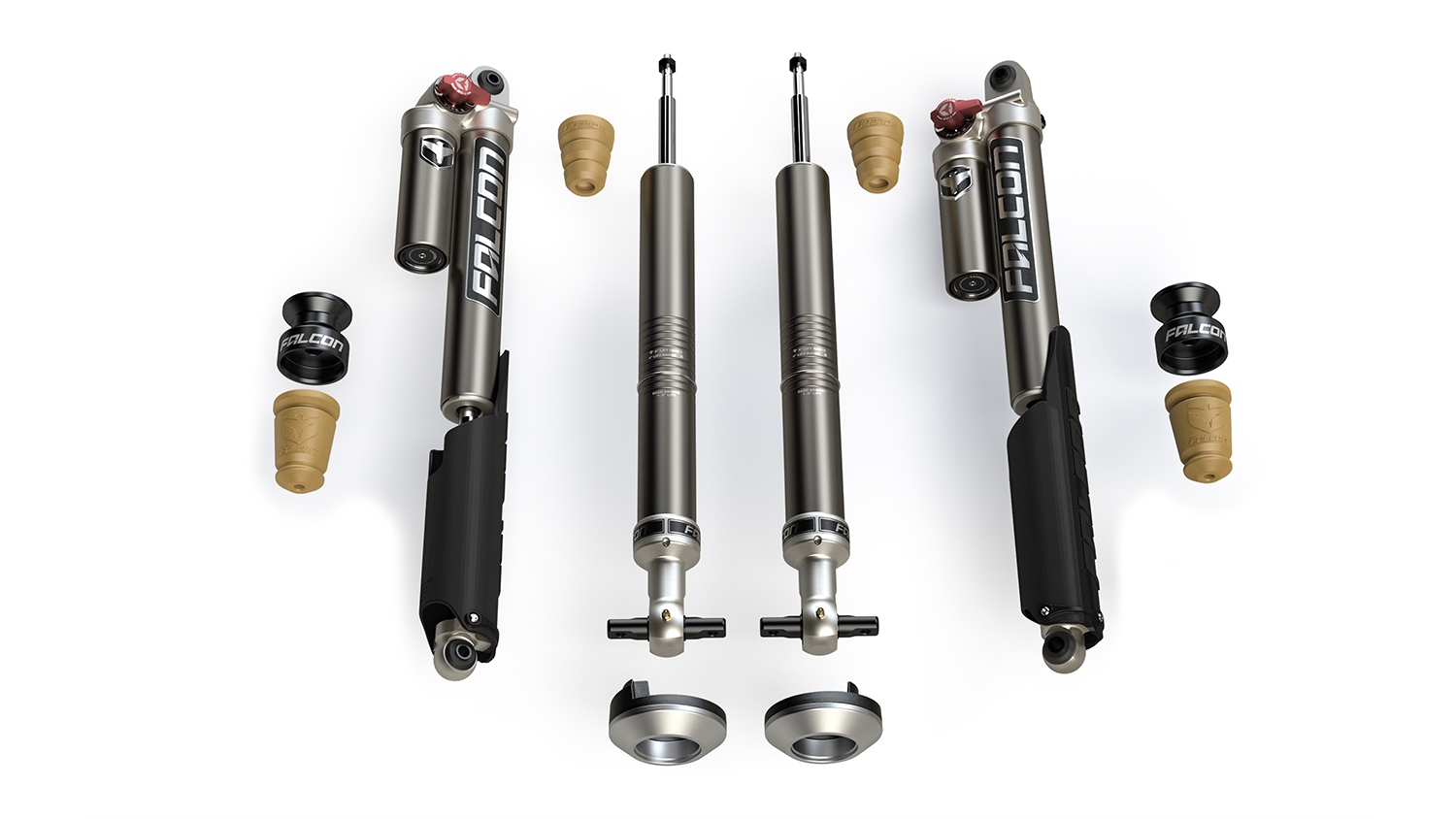 05-04-32-400-406-JFNV 2015+ Ford F-150 Sport Tow/Haul Shock Level System 4-6 Inch Lift Falcon Shocks - Image 1