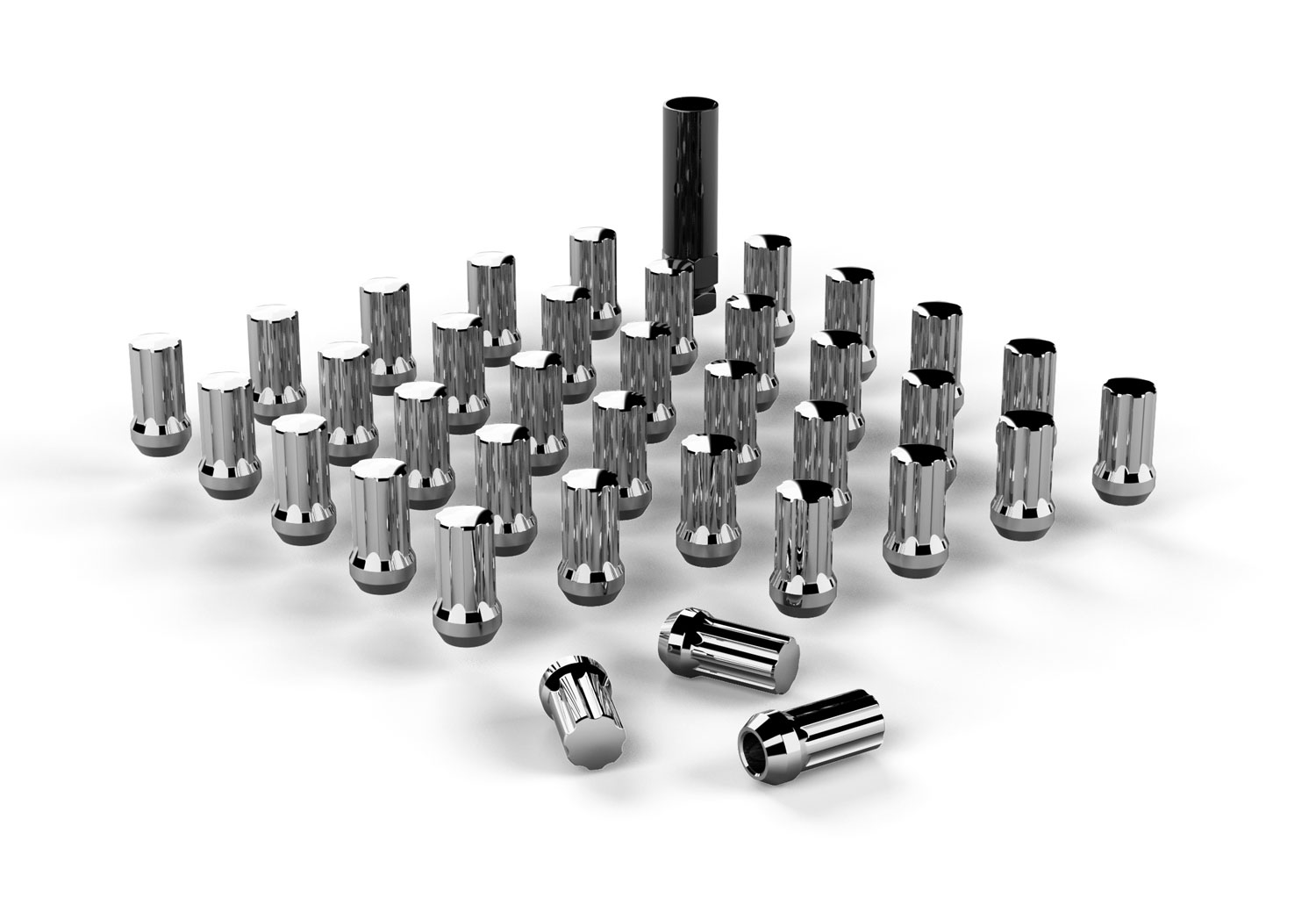 1050916-FNNT Spline Drive Lug Nut Kit 9/16 Inchx18 Chrome 36 pcs TeraFlex - Image 1