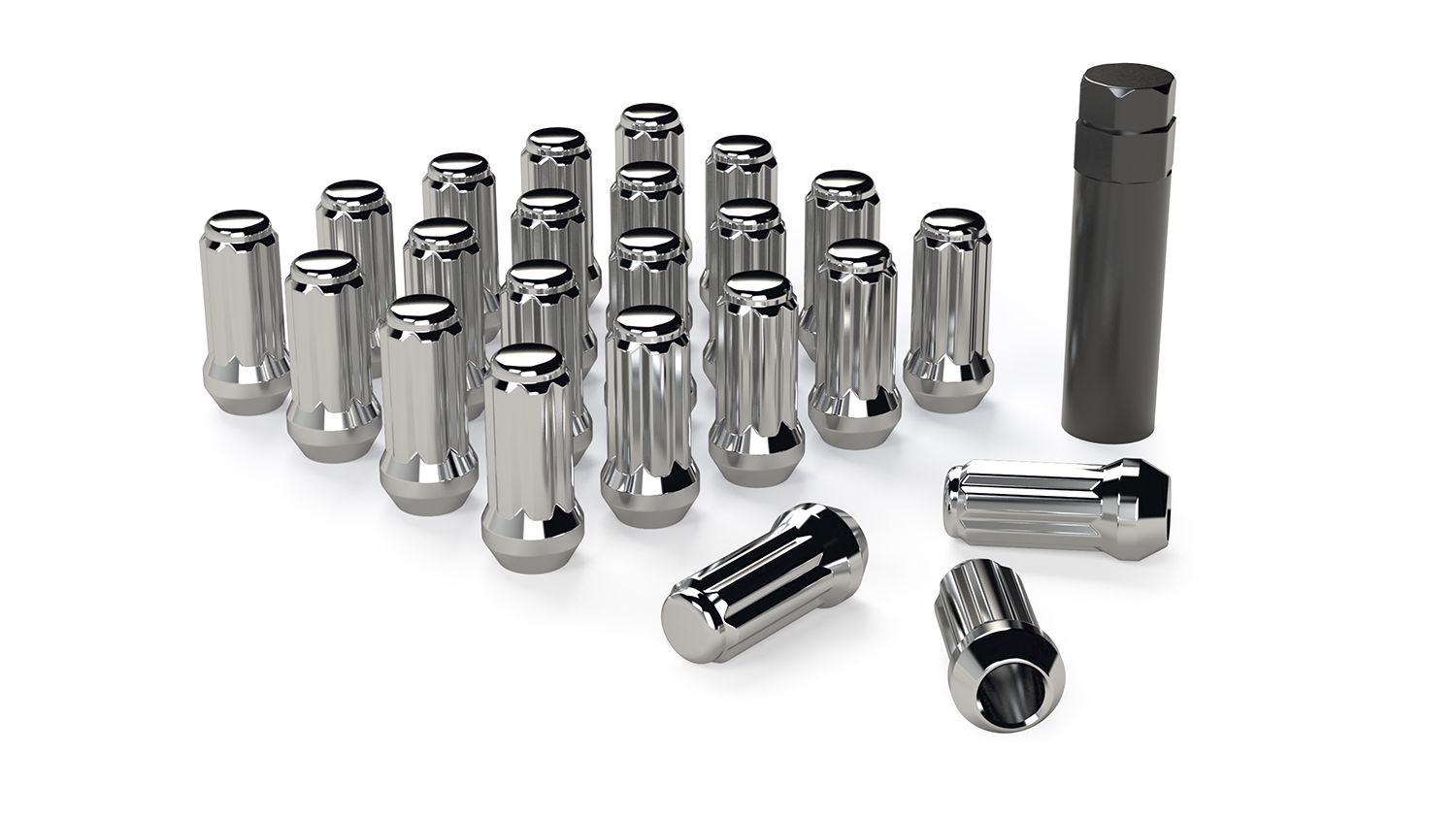 1060916-FNNT Spline Drive Lug Nut Kit M14-1.5 Chrome 23 pcs TeraFlex - Image 1