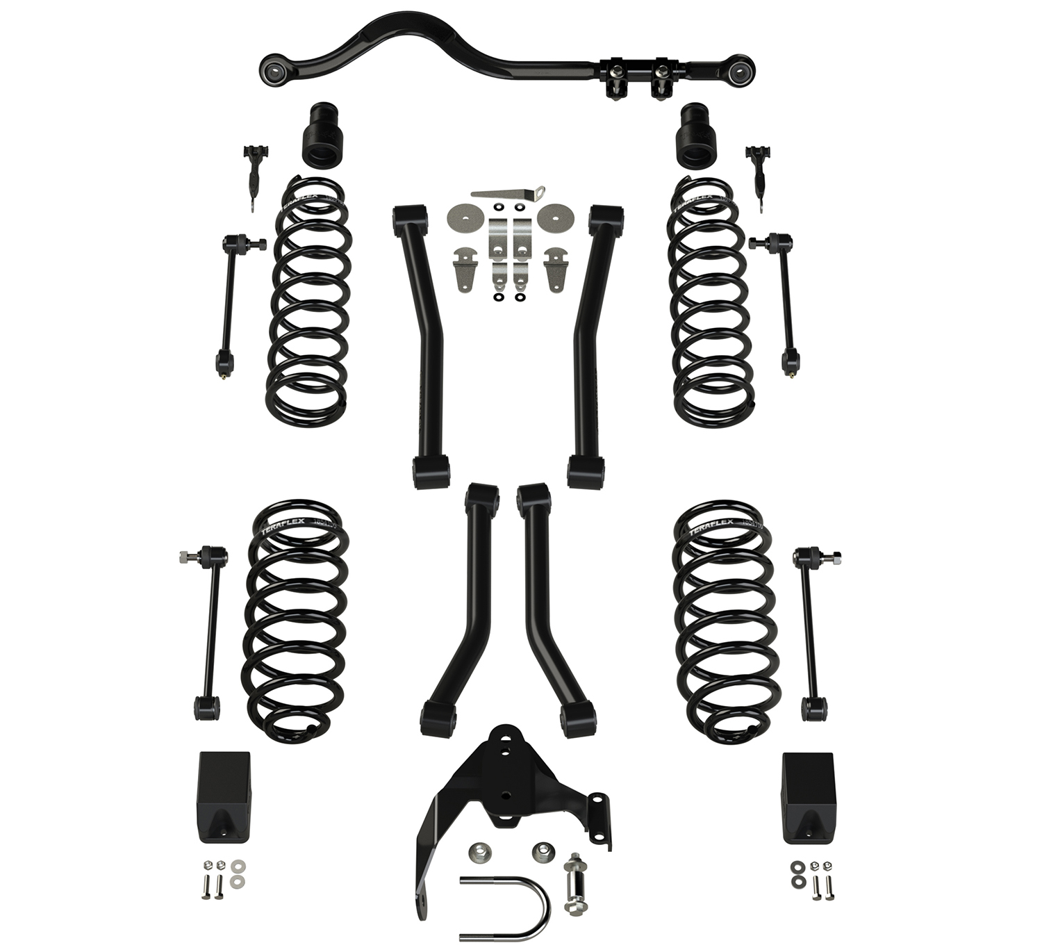 1156223-FNNT 07-18 Wrangler JK 2 Door 3 Inch Suspension System w/ 4 Sport Control Arms No Shocks TeraFlex - Image 1
