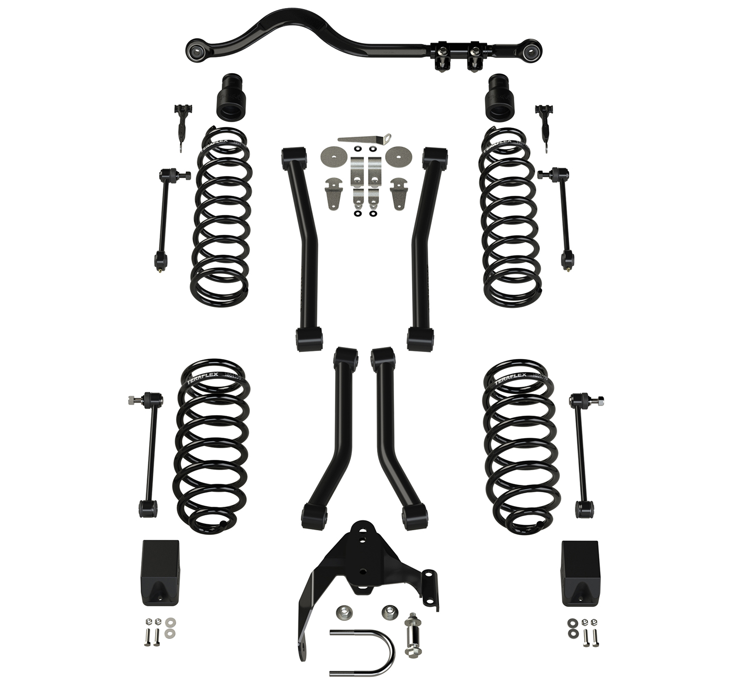 1156224-FNNT 07-18 Wrangler JK 4 Door 3 Inch Suspension System w/ 4 Sport Control Arms No Shocks TeraFlex - Image 1