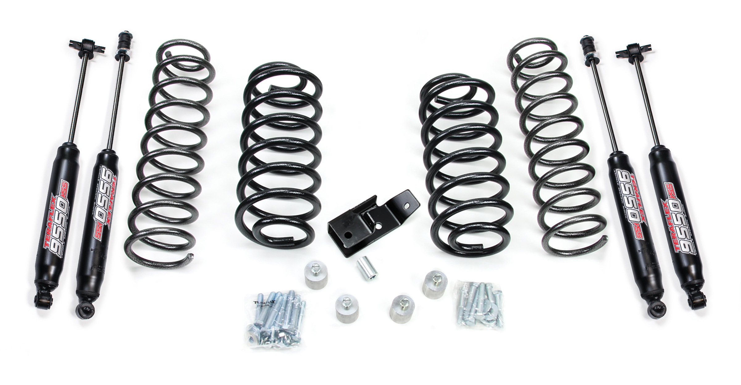1241200-FNNT 97-06 Jeep Wrangler TJ 2 Inch Coil Spring Lift Kit & 9550 VSS Twin-Tube Shocks TeraFlex - Image 1