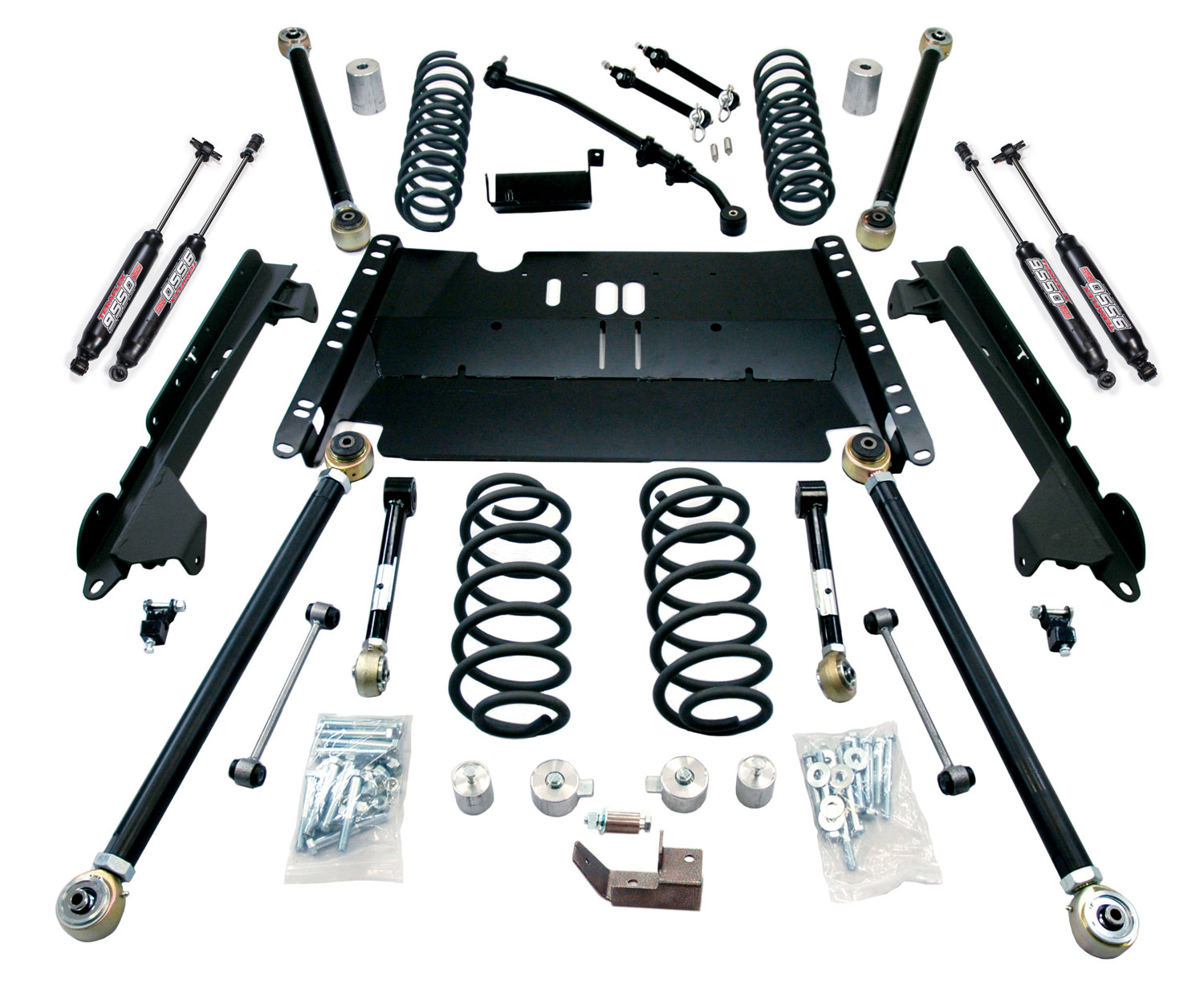 1249372-FNNT 97-06 Jeep Wrangler TJ SWB 3 Inch Enduro LCG Long Arm Suspension System & 9550 VSS Twin-Tube Shocks TeraFlex - Image 1