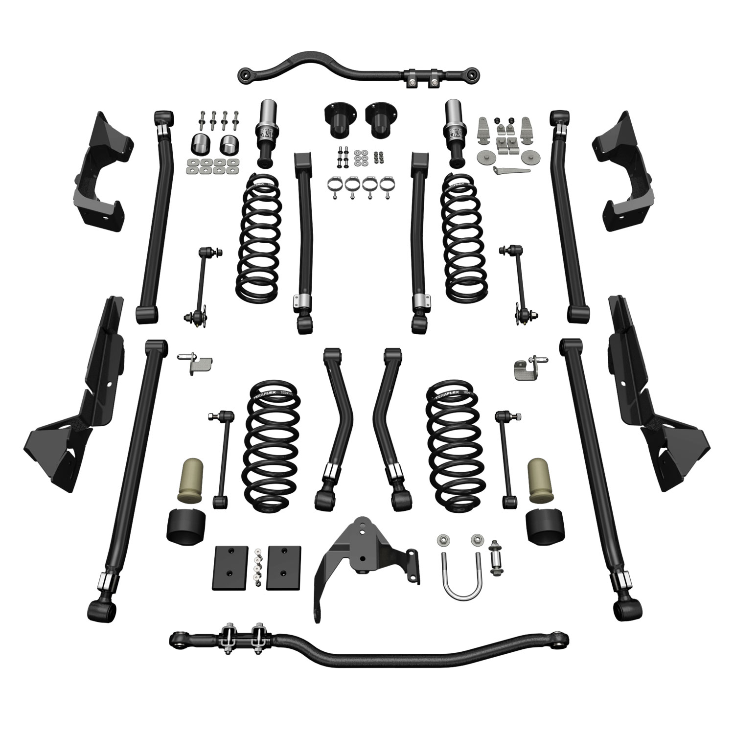 1324000-FNNT 07-18 Wrangler JK 4 Door 4 Inch Alpine CT4 Long Arm Suspension System No Shocks TeraFlex - Image 1