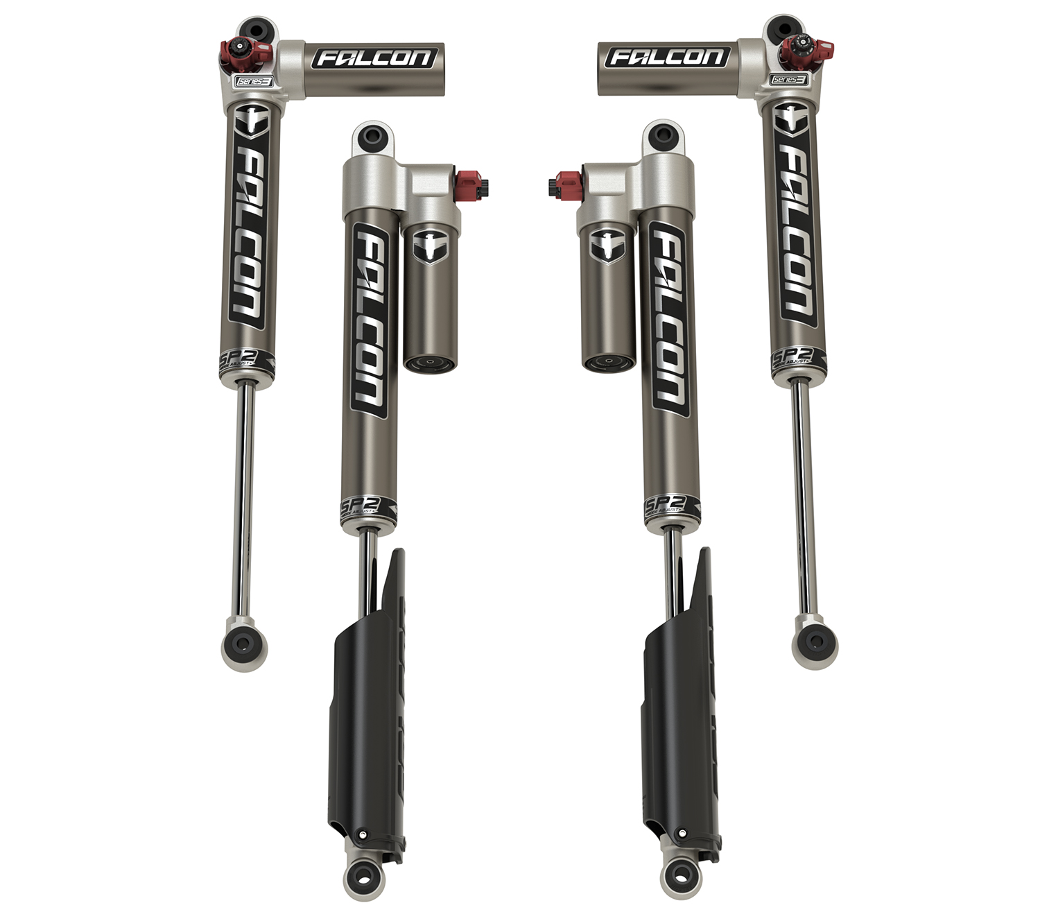 14-02-33-400-200-JFNV 20+ Jeep Gladiator JT SP2 3.3 Fast Adjust Piggyback Shock Kit 3.5-4.5 Inch Lift Long-Travel Falcon Shocks - الصورة 1
