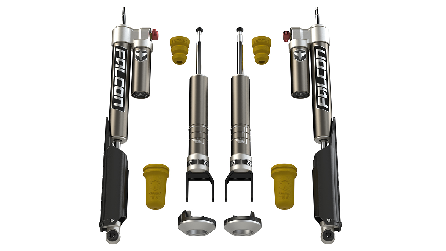 19-04-32-400-002-JFNV 2019+ Ram 1500 Rebel 2.25 Inch-1.25 Inch Sport Tow/Haul Shock Leveling System Falcon Shocks - الصورة 1