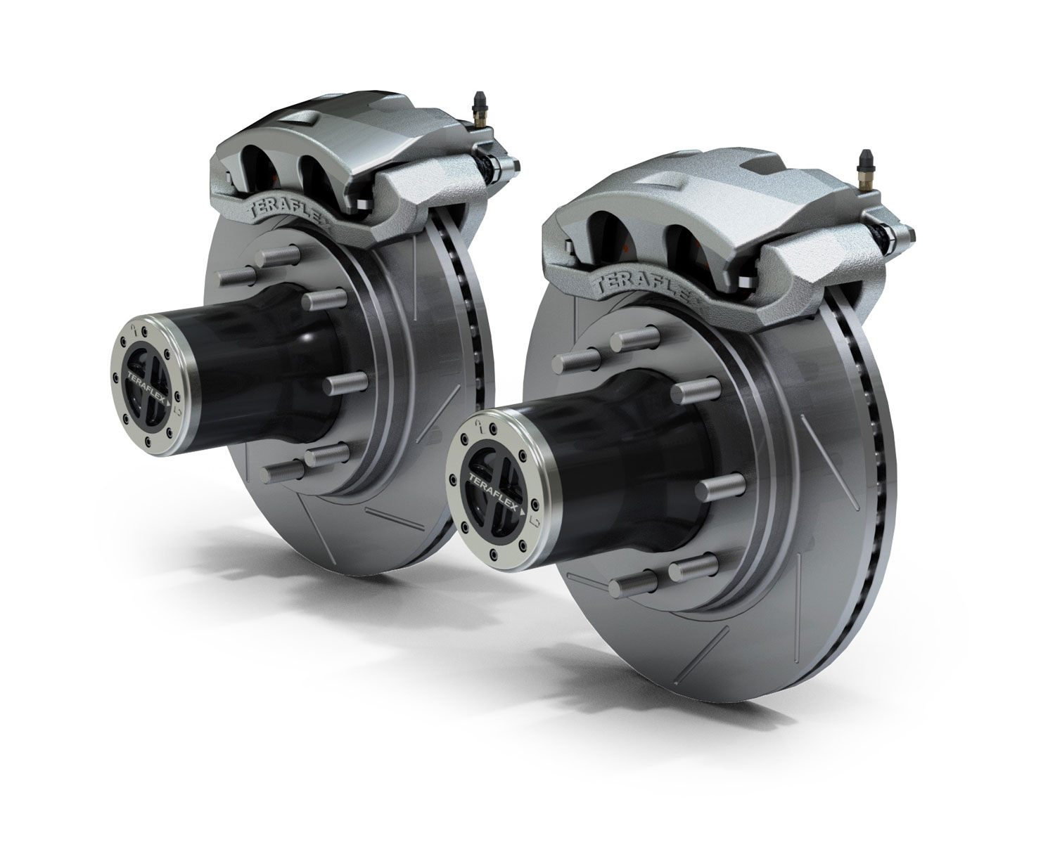 3034413-FNNT 07-18 Wrangler JK Dana 30/44 Front Axle 8-Lug Locking Hub Conversion Kit w/ Slotted Big Brakes TeraFlex - Image 1