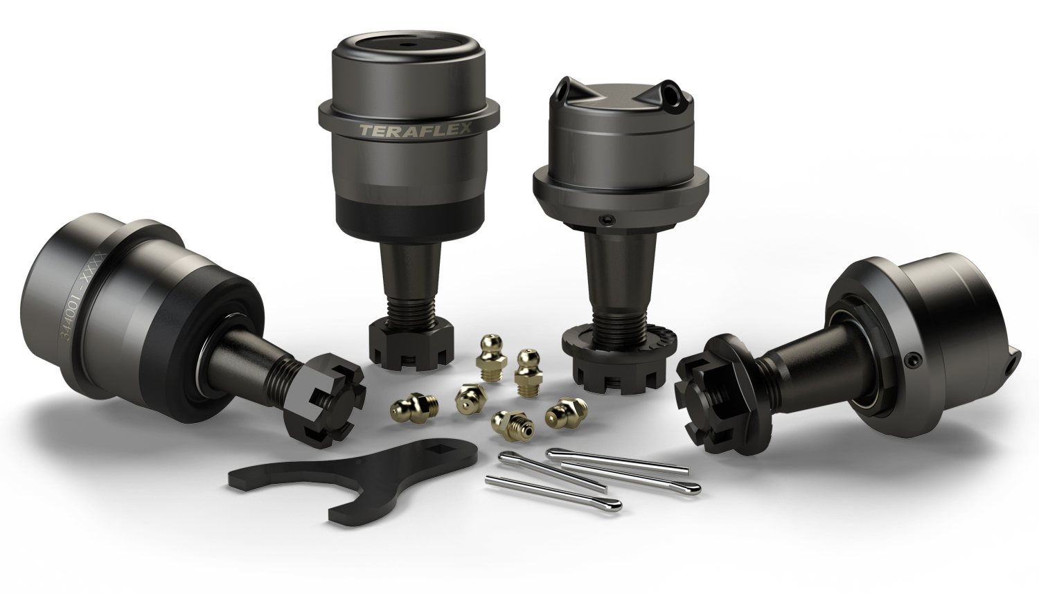 3442002-FNNT 07-18 Wrangler JK Dana 30/44 HD Ball Joint Kit w/out Knurl Upper & Lower Set of 4 TeraFlex - Image 1