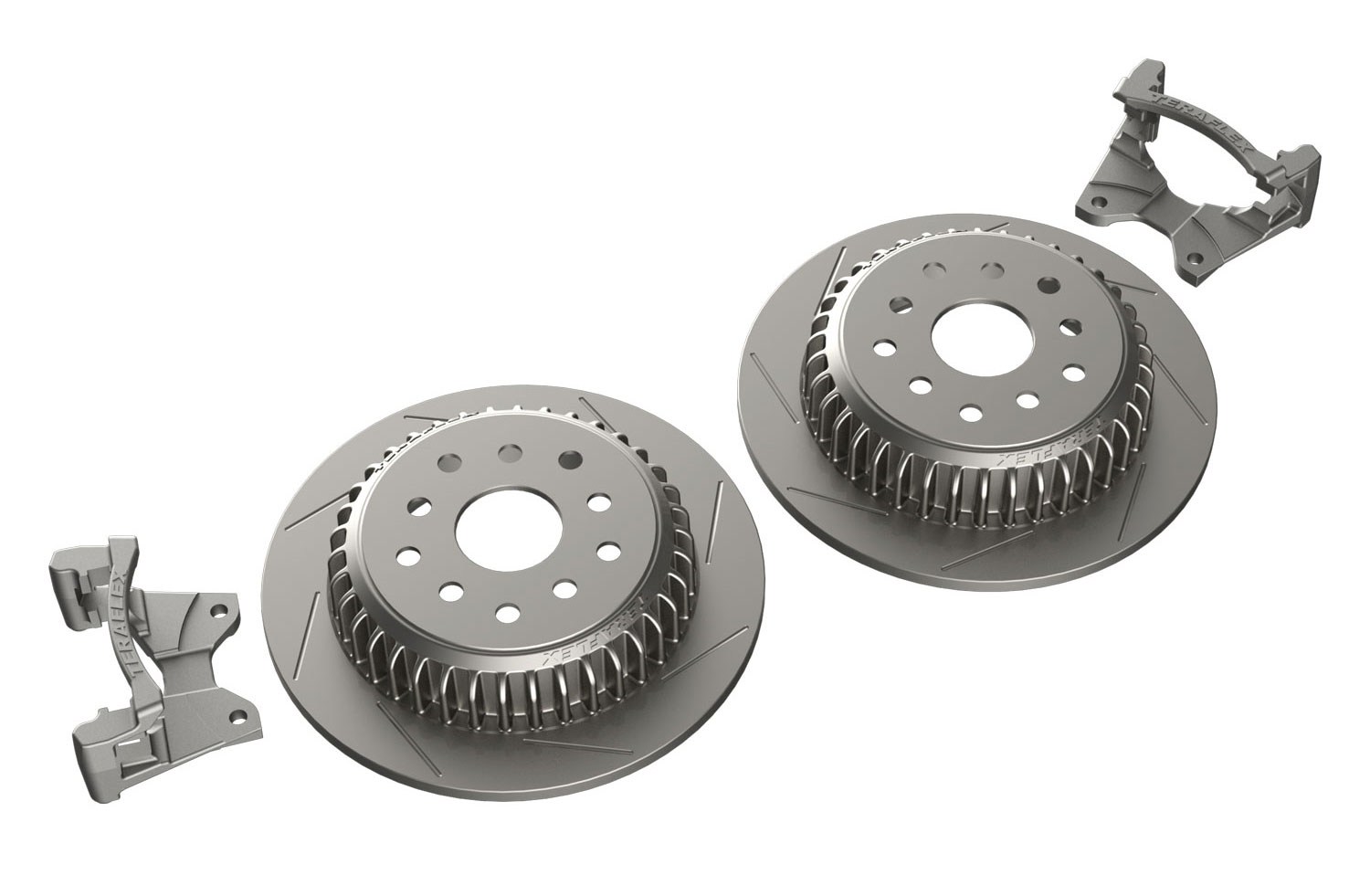 4304460-FNNT 07-18 Wrangler JK Rear Performance Big Rotor Kit w/ Slotted Rotors 5x5 Inch & 5x5.5 Inch TeraFlex - الصورة 1