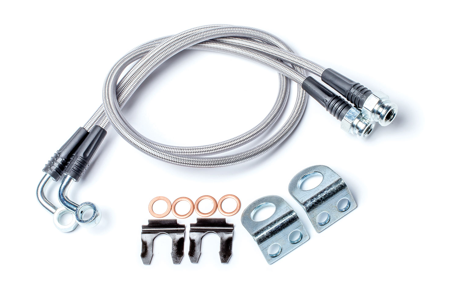 4350310-FNNT 07-18 Wrangler JK 30 Inch Stainless Steel Braided Brake Line Kit Rear TeraFlex - Image 1
