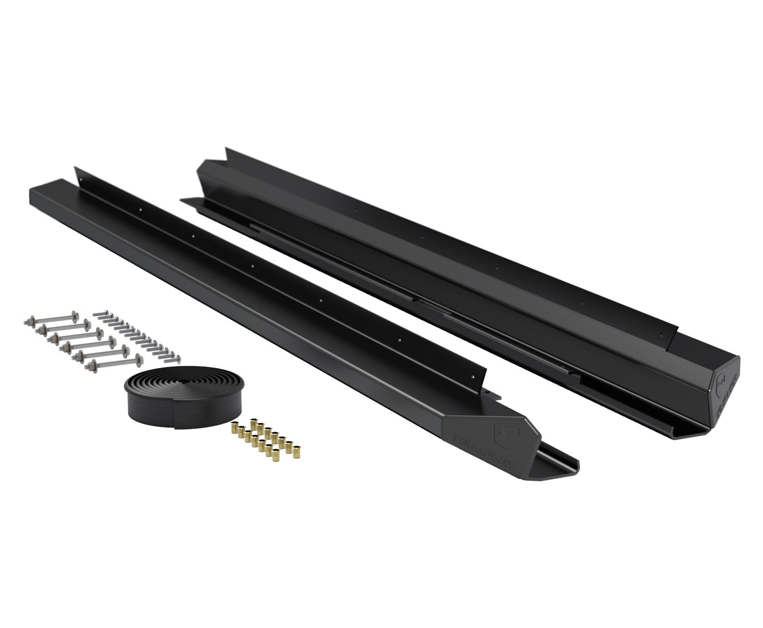 4637310-FNNT 07-18 Wrangler JK 4 Door RockGuard Aluminum Rock Slider Kit Powder Coat TeraFlex - الصورة 1
