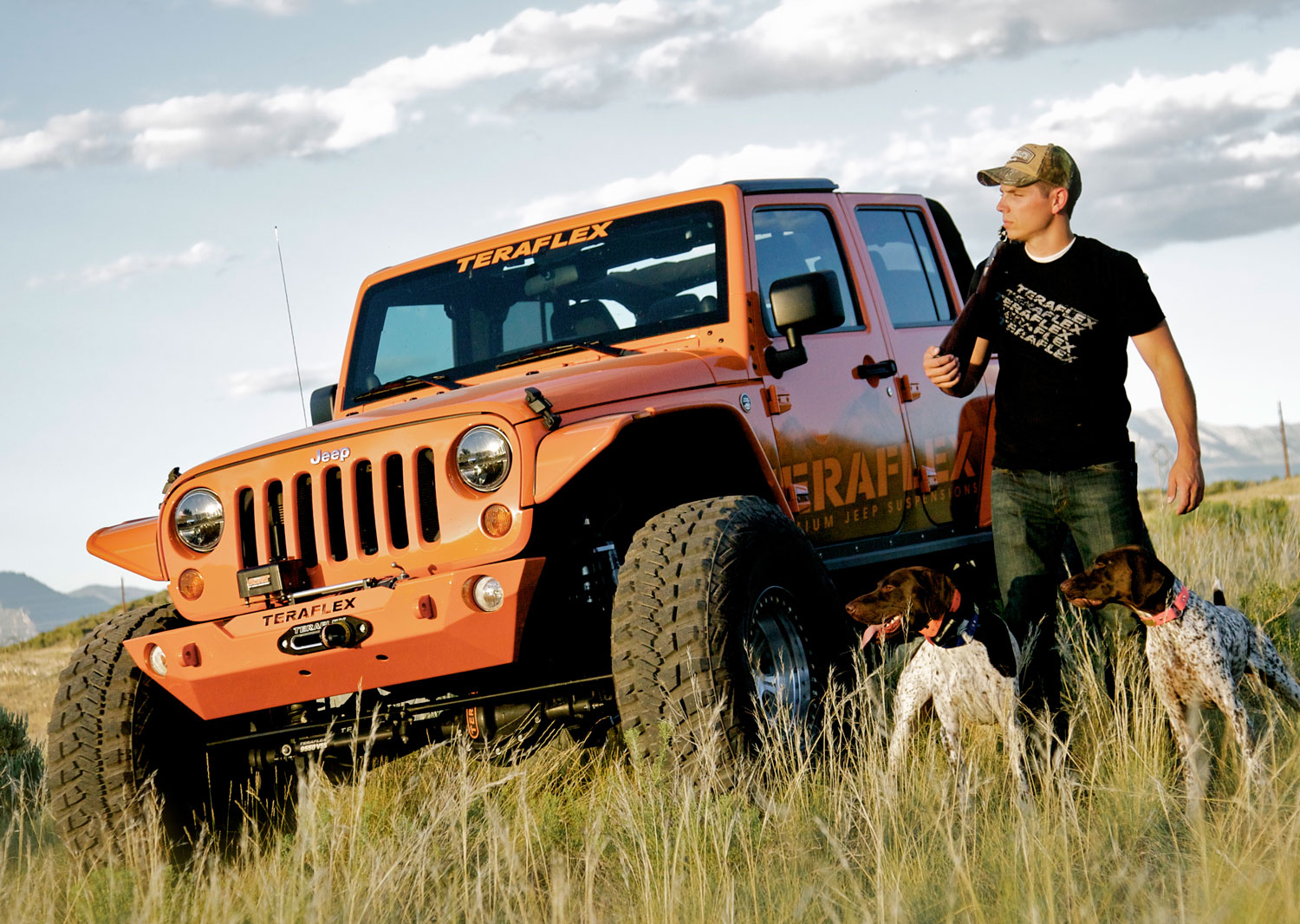 4653100_1-FNNT 07-18 Wrangler JK RockGuard Epic Front Bumper Offset Drum Winch TeraFlex - Image 1