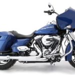 95 -16 Harley Davidson Touring Chrome B.A.M. Slip On Muffler Sticks Exhaust Pipes with 2.50 Inch Louvered Core Baffles (Medium) and Black Slash Cut Tips Tab Performance