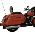 95 -16 Harley Davidson Touring Chrome B.A.M. Slip On Muffler Sticks Exhaust Pipes with Zombie Baffles (Loud) and Black Straight Cut Tips Tab Performance