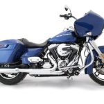 2017-Up Harely Davidson Touring Chrome B.A.M. Sticks Slip On Mufflers Exhaust Pipes with 2.50 Inch Louvered Core Baffles (Medium) and Chrome Slash Cut Tips Tab Performance