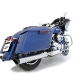 2017-Up 4.5 Inch Chrome Touring B.A.M. Sticks Slip On Mufflers Exhaust Pipes with Zombie Baffles (Loud) and 4.5 Inch Black Straight Cut Tip Tab Performance