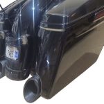 50 Cal 5 Inch Diameter Pipe Slip-On Mufflers 17-Up Harley Davidson Touring Chrome 2.5 Inch Louvered Core Baffles (Medium) 5 Inch Black Slash Cut Tip Tab Performance