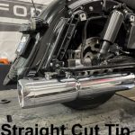 50 Cal 5 Inch Diameter Pipe Slip-On Mufflers 95-16 Harley Davidson Touring Chrome 2.5 Inch Louvered Core Baffles (Medium) 5 Inch Chrome Straight Cut Tip Tab Performance