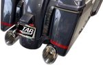 كاتم صوت 50 كال، بقطر 5 بوصة، بفتحة انزلاقية، موديلات Harley-Davidson تورينغ 95-16، كروم، دروع بفتحات تهوية بقطر 2.5 بوصة (متوسطة) بدون استخدام طرف مخزون أو أي طرف آخر، أداء التبويب.