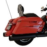 2009-حتى 4.5 بوصة سوداء B.A.M. كاتم صوت انزلاقي لموديلات Harley Davidson Trike 2.5 بوصة مع حواجز قلب مجوفة (متوسطة) طرف مستقيم 4.5 بوصة أسود بتصميم Tab Performance