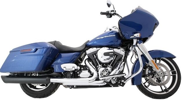 121-2295-B-2.5_0-XNEBF 2017-Up Harley Davidson Touring Black B.A.M. Sticks Slip On Mufflers Exhaust Pipes with 2.50 Inch Louvered Core Baffles (Medium) and Black Slash Cut Tips Tab Performance - الصورة 1