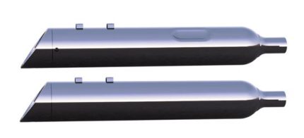 4.5 بوصة B.A.M Stick Slip-On Mufflers Midnight Chrome Midnight Chrome Straight Cut Tip 2.5 بوصة Louvered Core Baffles (متوسط) Tab Performance