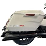 50 Cal 5 Inch Diameter Pipe Slip-On Mufflers Harley Davidson Touring Midnight Chrome Zombie Baffles (Loud) 2017-Up Midnight Chrome Slash Cut Tip Tab Performance