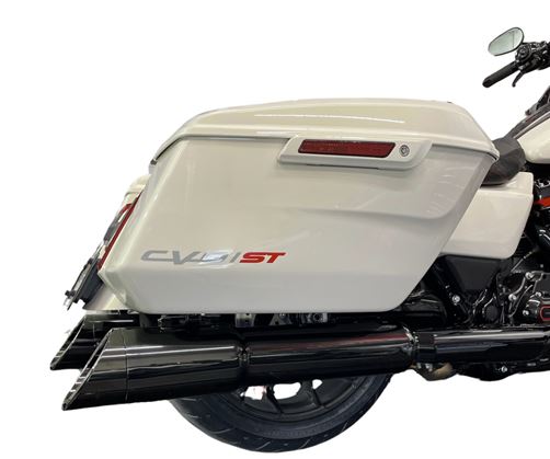 121-4299-M-Z-XNEBF 50 Cal 5 Inch Diameter Pipe Slip-On Mufflers Harley Davidson Touring Midnight Chrome Zombie Baffles (Loud) 2017-Up Midnight Chrome Slash Cut Tip Tab Performance - Image 1
