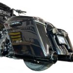50 Cal 5 Inch Diameter Pipe Slip-On Mufflers 2017-Up Harley Davidson Touring Midnight Chrome 2.5 Inch Louvered Core Baffles (Medium) Midnight Chrome Straight Cut Tip Tab Performance