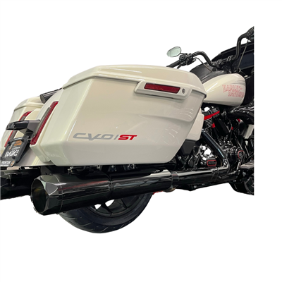 50 Cal 5 Inch Diameter Pipe Slip-On Mufflers Harley Davidson Touring Midnight Chrome 2.5 Inch Louvered Core Baffles (Medium) 2017-Up None Using Stock Cut or Other Tip Tab Performance
