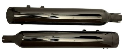 4.5 Inch B.A.M Stick Slip-On Mufflers Torched Chrome Torched Chrome Slash Cut Tip 2.5 Inch Louvered Core Baffles (Medium) Tab Performance