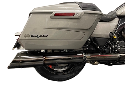 50 Cal 5 Inch Diameter Pipe Slip-On Mufflers 2017-Up Harley Davidson Touring Torched Chrome 2.5 Inch Louvered Core Baffles (Medium) 2017-Up Using Stock Cut or Other Tip Tab Performance