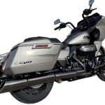 50 Cal 5 Inch Diameter Pipe Slip-On Mufflers 2017-Up Harley Davidson Touring Torched Chrome 2.5 Inch Louvered Core Baffles (Medium) Torched Chrome Straight Cut Tip Tab Performance