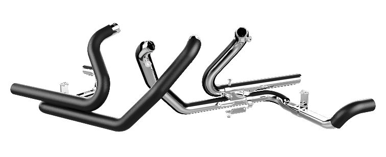 123-2201-XNEBF 2-into-2 Touring Exhaust Headers 1993-2008 Harley Davidson Touring Black Tab Performance - الصورة 1