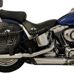 07 -17 Harley Davidson Softail Chrome Tip Slip On Muffler Compatible Exhaust Pipes Zombie Baffles (Loud) 3.5 Inch Black Billet Aluminum Slash Cut End Cap Tab Performance