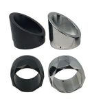 Black Tip Compatible Sport Glide Exhaust Pipes with 2.5 Inch Louvered Core Baffles (Medium) and Chrome Straight Cut Tip Tab Performance