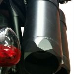 2018-Up Harley Davidson Fat Bob Black Tip Slip On Muffler Compatible Exhaust Pipes with Zombie Baffles (Loud) and Black Straight Cut Tips Tab Performance