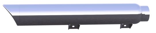 131-2297-C-2.5-XNEBF 2025-Up Harley-Davidson Cruiser/Softail Cruiser 2-1 Slip-On Muffler 4 Inch Black Chrome Slash Cut Tip 2.5 Inch Louvered Core Baffles (Medium) Tab Performance - Image 1