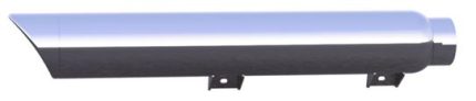 2025-Up Harley-Davidson Cruiser/Softail Cruiser 2-1 Slip-On Muffler 4 Inch Black Chrome Slash Cut Tip Zombie Baffle (Loud) Tab Performance