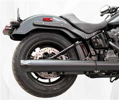 2025 Harley-Davidson Cruiser 2-1 Slip-On Mufflers Black Chrome Straight Cut Tip Redline Performance Baffle Tab Performance
