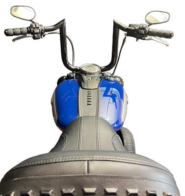 مقود دراجة نارية Folsom Prison Softail (Fat Boy, Breakout, Fat Bob, Sport Glide, Low Rider S) موديلات بمساحة تثبيت 1 بوصة أسود 11 بوصة Tab Performance