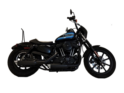 14 -Up Harley Davidson Sportster XL Black Tip Slip On Muffler Compatible Exhaust Pipes with Zombie Baffles (Loud) and Chrome Billet Aluminum Slash Cut End Caps Tab Performance