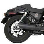 14-21 Harley Davidson Street 500/570 Black Tip Compatible Street Exhaust Pipes 2.25 Inch Louvered Core Baffles (Medium) 4 Inch Black Slash Cut Tip Tab Performance - Image 2
