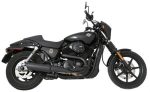 14-21 Harley Davidson Street 500/570 Black Tip Compatible Street Exhaust Pipes 2.25 Inch Louvered Core Baffles (Medium) 4 Inch Chrome Slash Cut Tip Tab Performance - Image 2