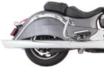 ⁦Indian Chrome Soft Bags B.A.M. 4.0 Inch Slip On Muffler Sticks Exhaust Pipes Soft Bags with 2.50 Inch Louvered Core Baffles (Medium) and Chrome Straight Cut Tips Tab Performance⁩ - الصورة ⁦2⁩