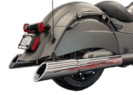 4.5 Inch Indian Bagger Chrome Soft Bag B.A.M. Slip On Muffler Sticks Exhaust Pipes Soft Bags Zombie Baffles (Loud) 4.5 Inch Black Straight Cut Tip Tab Performance