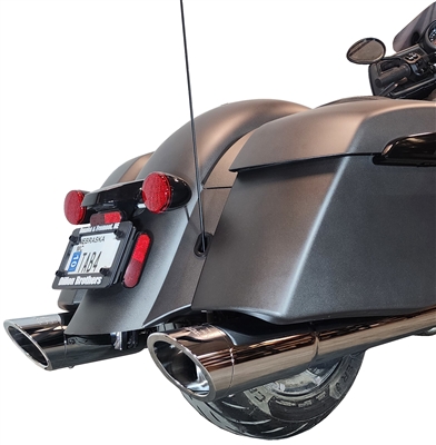 4.5 Inch Indian Bagger Chrome Hard Bag B.A.M. Slip On Muffler Sticks Exhaust Pipes Zombie Baffles (Loud) 4.5 Inch Chrome Slash Cut Tip Tab Performance