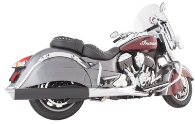 Indian Black Soft Bags B.A.M. 4.0 Inch Slip On Muffler Sticks Exhaust Pipes Soft Bags with 2.50 Inch Louvered Core Baffles (Medium) and Chrome Straight Cut Tips Tab Performance