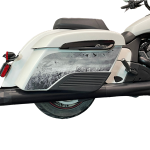 Indian Bagger Black Hard Bag B.A.M. 4.0 Inch Slip On Muffler Sticks Exhaust Pipes with Zombie Baffles (Loud) and Black Straight Cut Tips Tab Performance