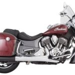 Indian Bagger Black Hard Bag B.A.M. 4.0 Inch Slip On Muffler Sticks Exhaust Pipes with Zombie Baffles (Loud) and Chrome Slash Cut Tips Tab Performance